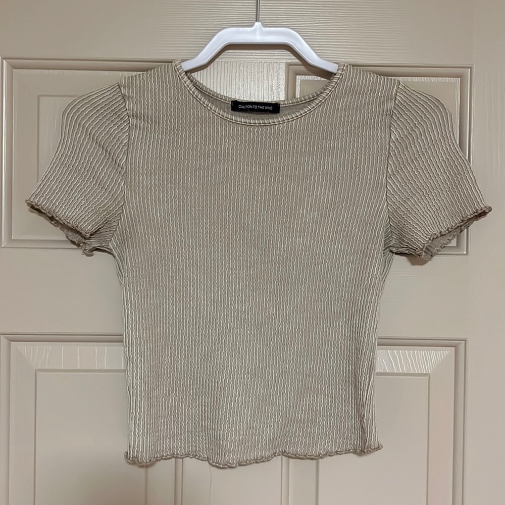 Tan Ribbed Shirt